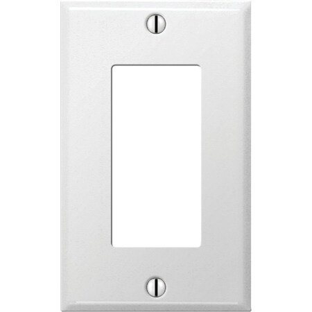 Amerelle PRO 1-Gang Stamped Steel Rocker Decorator Wall Plate, Smooth White C981RW